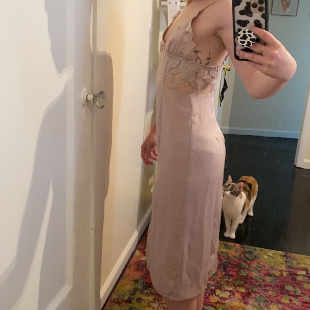 Honey Punch Embroidered Slip Dress with Slit - Picture 5 of 14